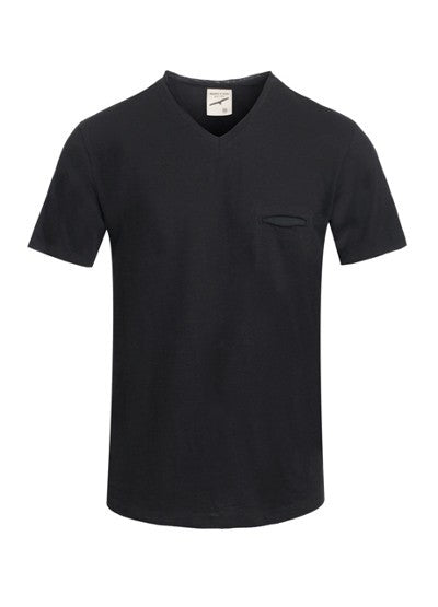 Mens Black Basic V-Neck T-Shirt