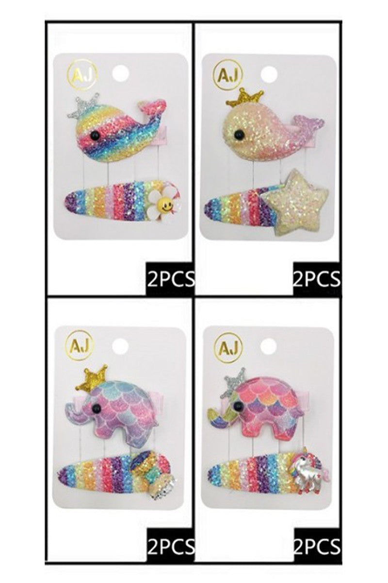 Girls Animal Hair Clip Set