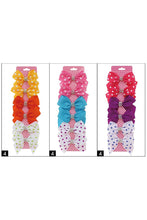 Load image into Gallery viewer, Girls 6-pc Alligator Clip Hair Bow Set
