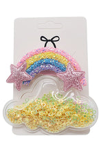 Load image into Gallery viewer, Girl Rainbow and Cloud Hair Clip Set

