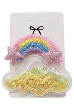 Load image into Gallery viewer, Girl Rainbow and Cloud Hair Clip Set
