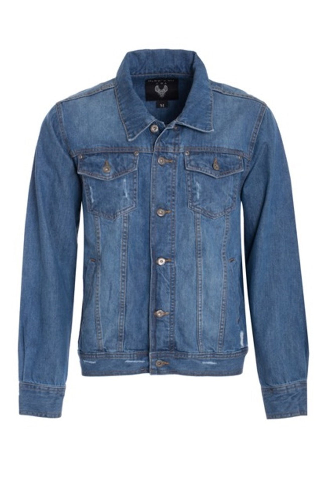 Mens Basic Long Sleeve Denim Jacket