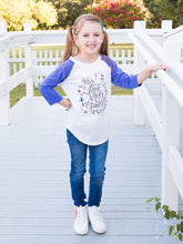 Load image into Gallery viewer, Girls Blue and White 3-4 Sleeve Shirt
