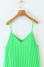 Load image into Gallery viewer, womens green v-neckline pleated dress
