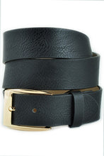 Load image into Gallery viewer, Womens Black Classic Gold Buckle Belt
