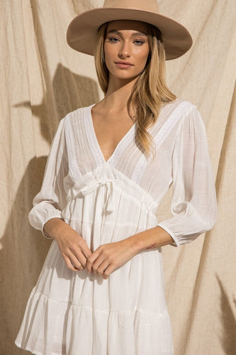 Womens Ivory Mini Dress